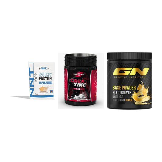 Einsteiger-Set: NNT Whey + CREASWISS + GN Base Powder – alle enthaltenen Artikel