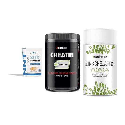 Einsteiger-Set: NNT Whey + Sinob Creatin + Sinob Zink – alle enthaltenen Artikel