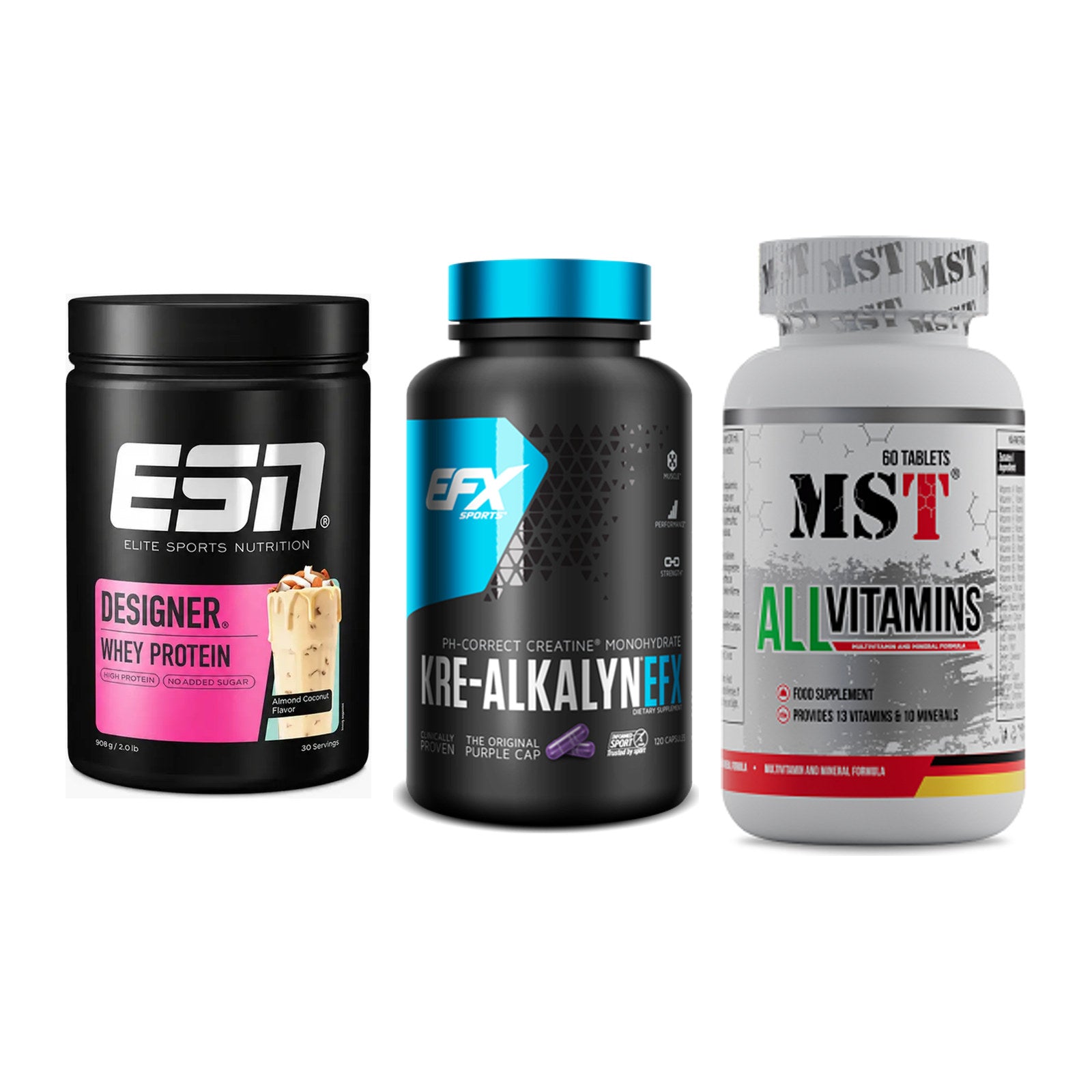 Einsteiger-Set: ESN Designer + EFX Kre-Alkalyn + MST All Vitamins – alle enthaltenen Artikel