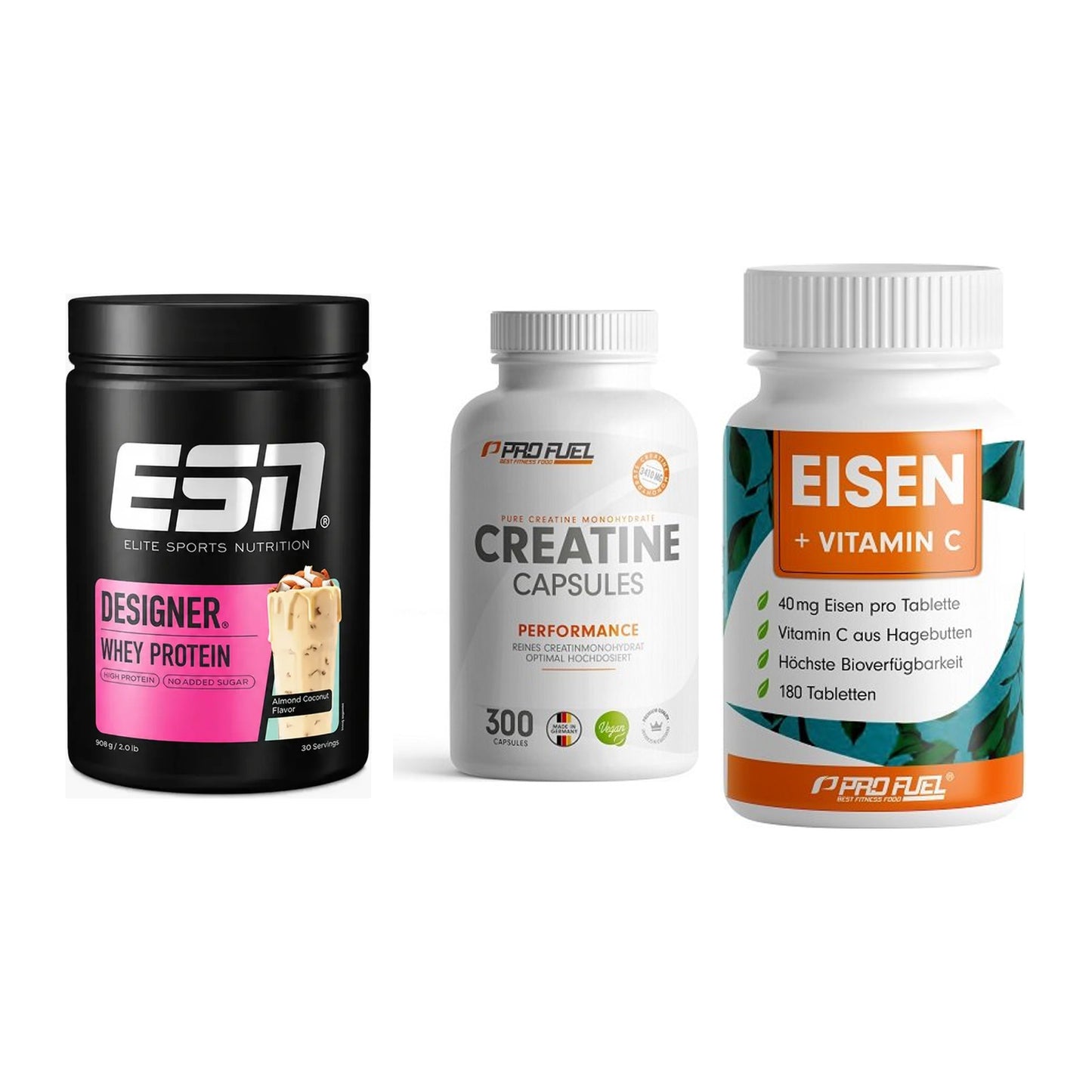 Einsteiger-Set: ESN Designer + ProFuel Creatine + ProFuel EISEN – alle enthaltenen Artikel