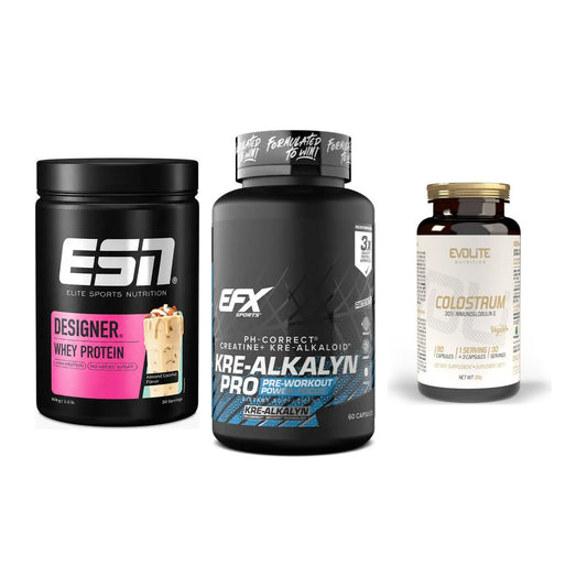 Einsteiger-Set: ESN Designer + EFX Kre-Alkalyn + Evolite Nutritio – alle enthaltenen Artikel