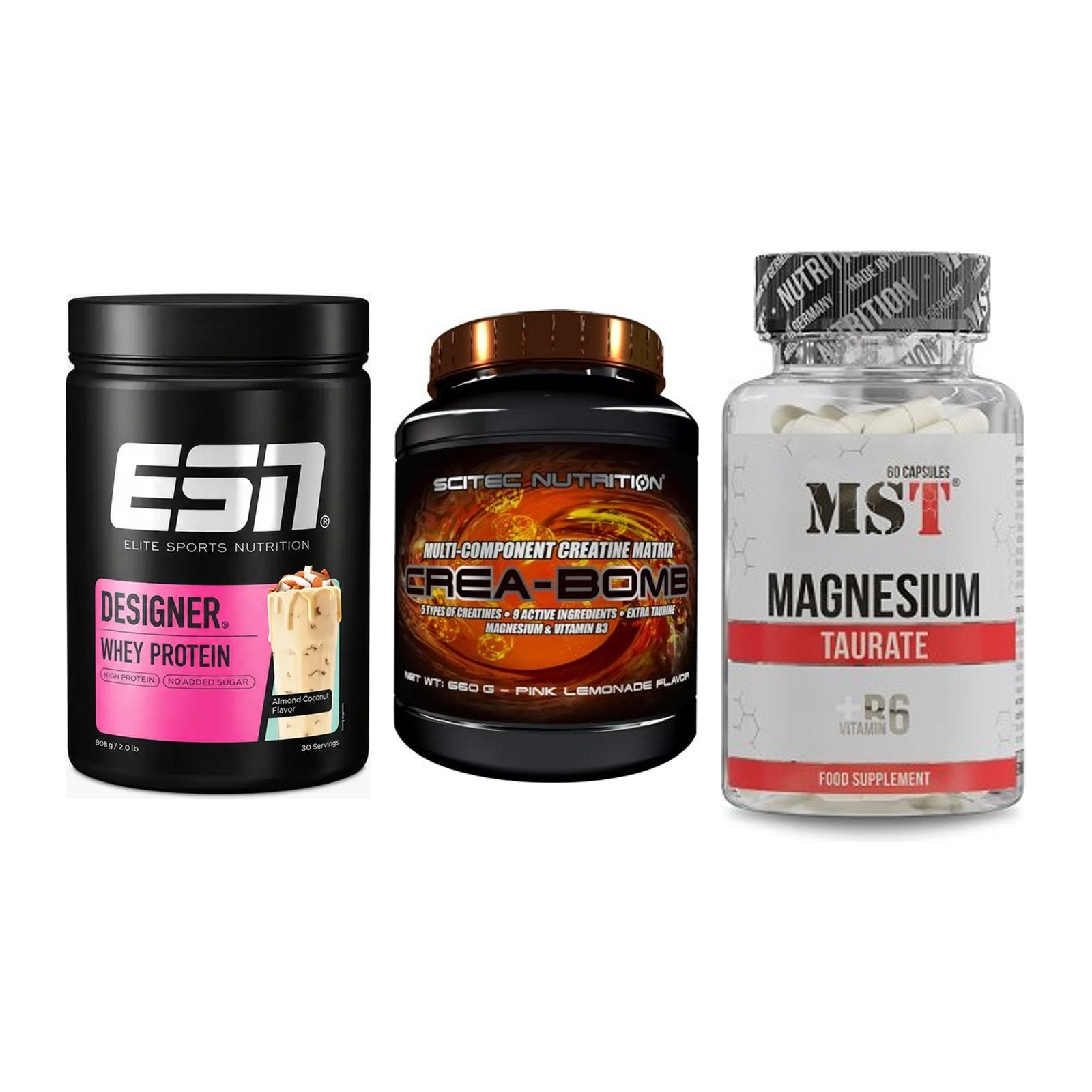 Einsteiger-Set: ESN Designer + Scitec Crea-Bomb + MST Magnesium – alle enthaltenen Artikel