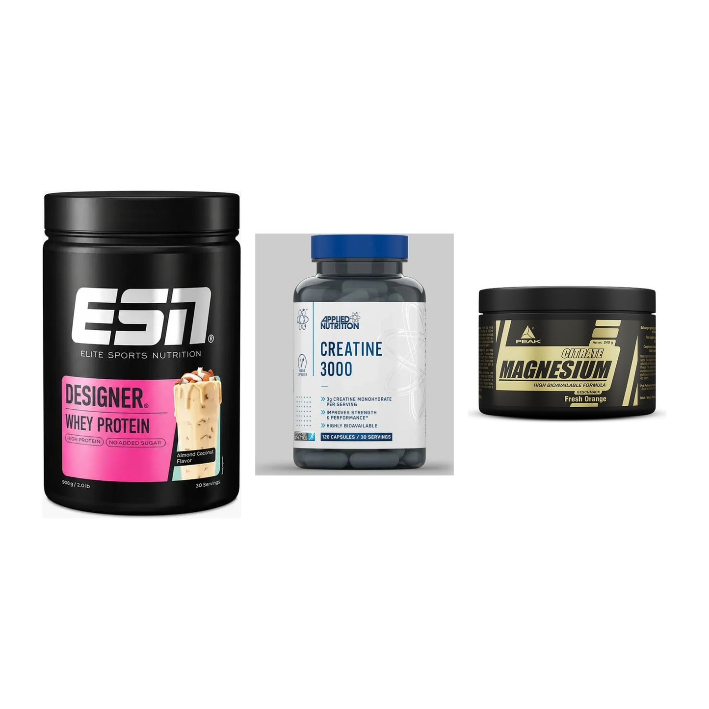 Einsteiger-Set: ESN Designer + Applied Nutritio + Peak Magnesium – alle enthaltenen Artikel