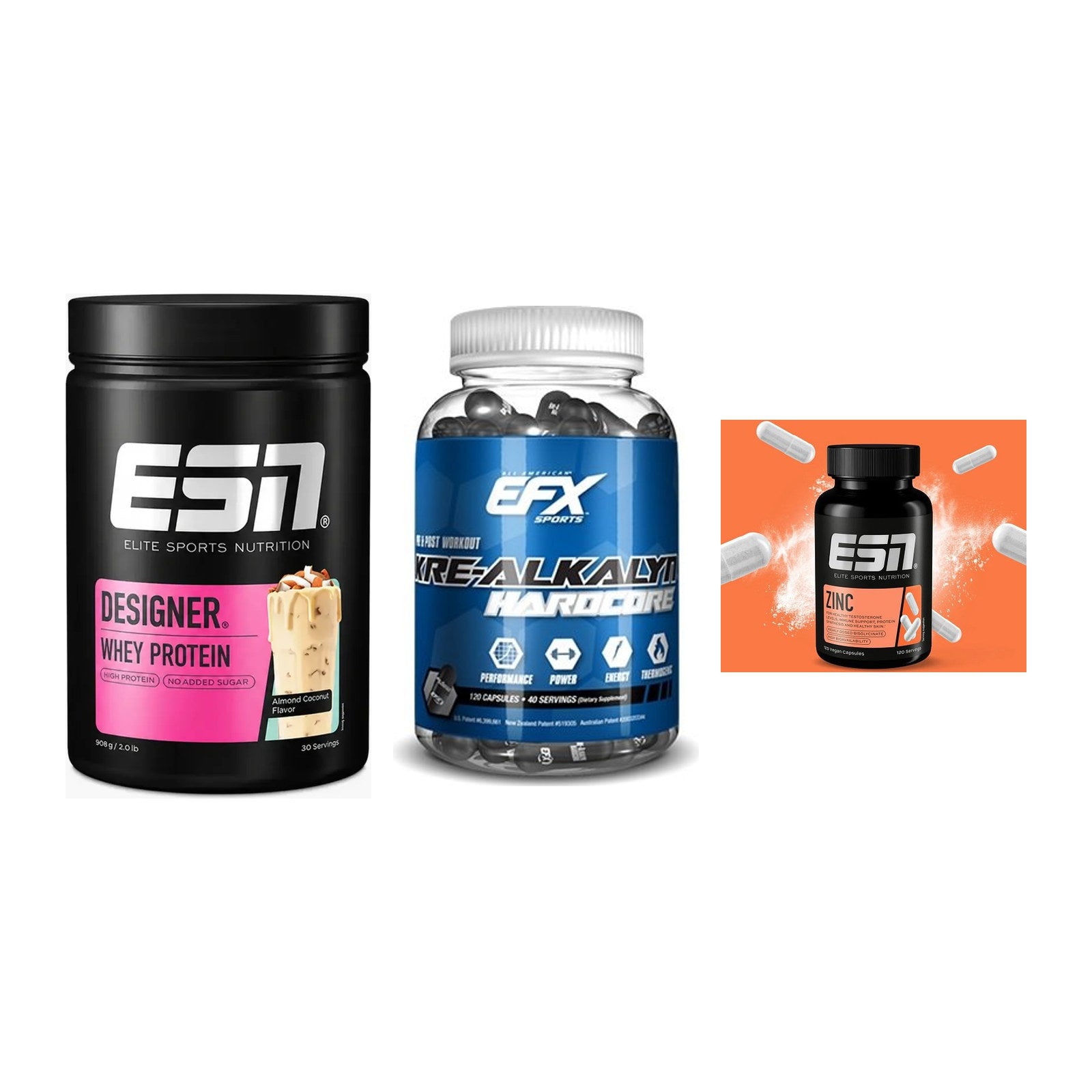 Einsteiger-Set: ESN Designer + EFX Kre-Alkalyn + ESN Zinc – alle enthaltenen Artikel