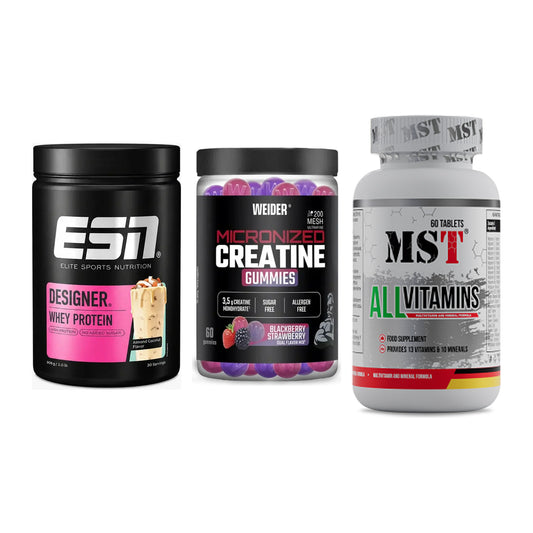 Einsteiger-Set: ESN Designer + Weider Micronize + MST All Vitamins – alle enthaltenen Artikel
