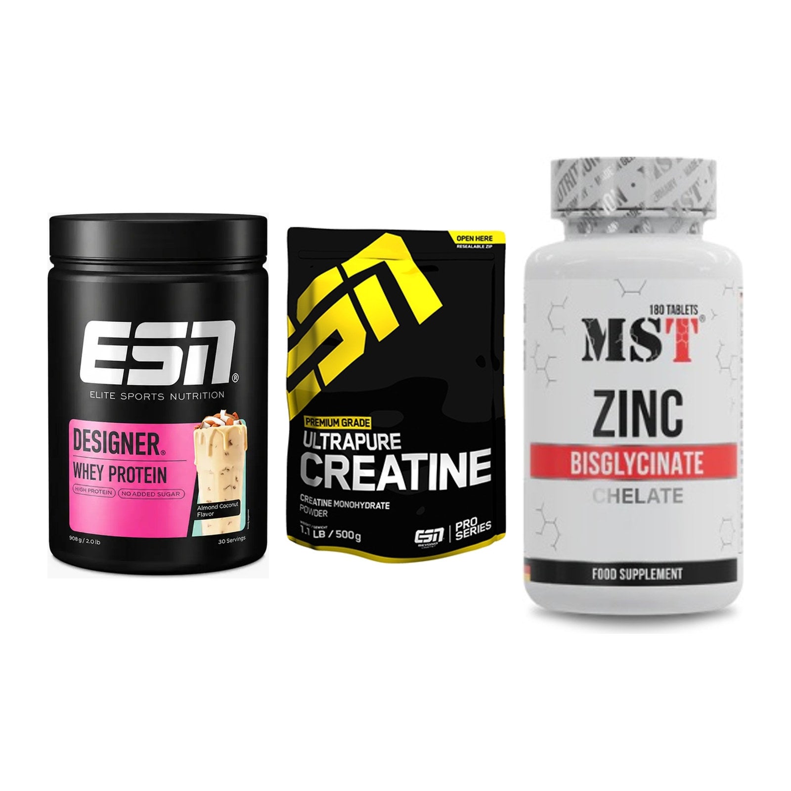 Einsteiger-Set: ESN Designer + ESN Ultrapure + MST Zinc Chelate – alle enthaltenen Artikel