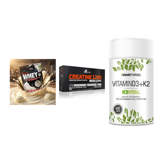 Einsteiger-Set: Sinob Honest + Olimp Creatine + Sinob Vitamin D3 – alle enthaltenen Artikel