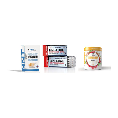 Einsteiger-Set: NNT Whey + Nutrend Creatine + FA Nutrition – alle enthaltenen Artikel