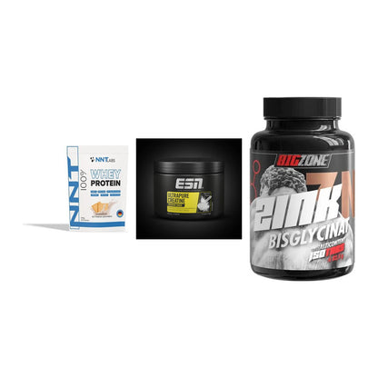 Einsteiger-Set: NNT Whey + ESN Ultrapure + Big Zone Zink – alle enthaltenen Artikel