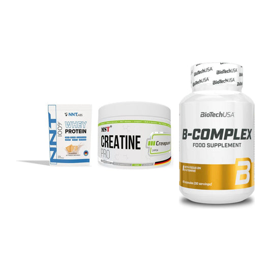 Einsteiger-Set: NNT Whey + MST Creatin Pro + BioTech B – alle enthaltenen Artikel