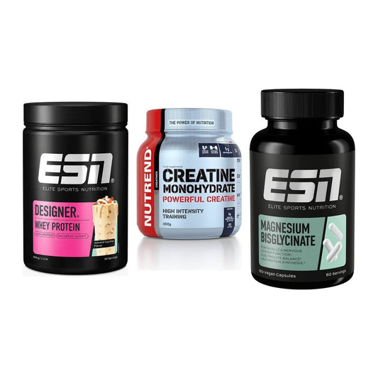 Einsteiger-Set: ESN Designer + Nutrend Creatine + ESN Magnesium – alle enthaltenen Artikel