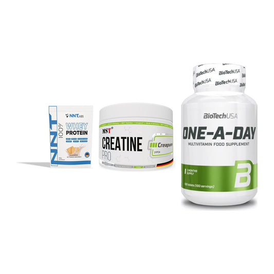 Einsteiger-Set: NNT Whey + MST Creatin Pro + BioTech One A – alle enthaltenen Artikel