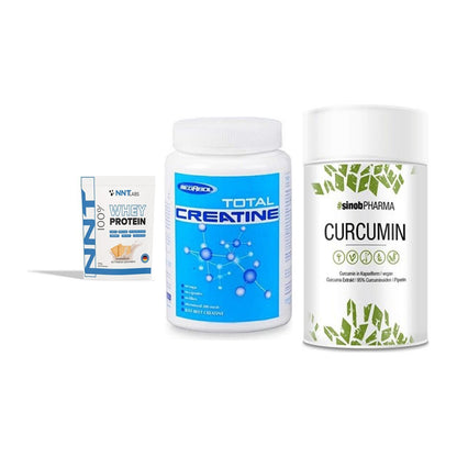 Einsteiger-Set: NNT Whey + Megabol Total Creatine + Sinob Curcumin 95% – alle enthaltenen Artikel