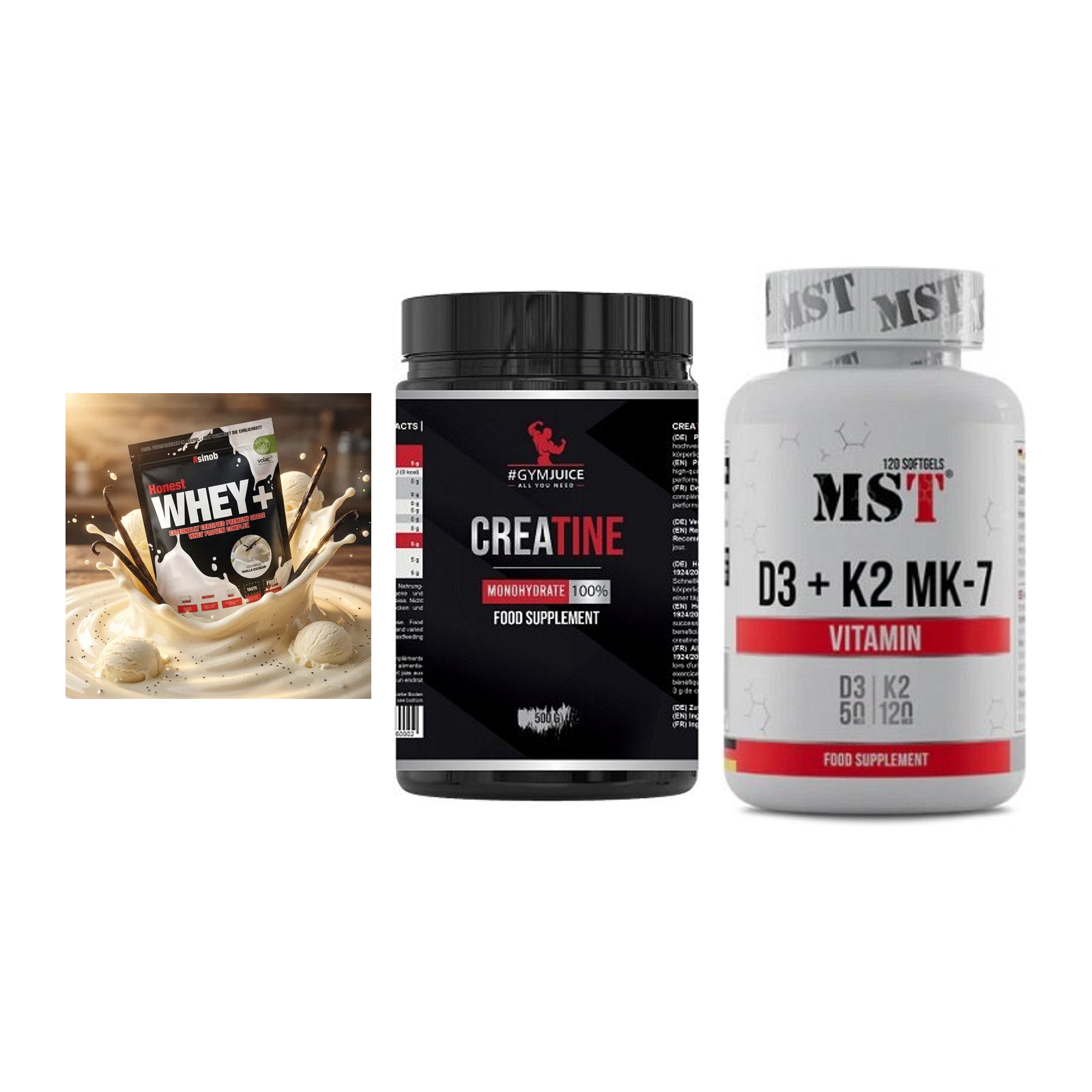 Einsteiger-Set: Sinob Honest + #GYMJUICE + MST Vitamin D3 – alle enthaltenen Artikel