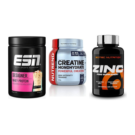 Einsteiger-Set: ESN Designer + Nutrend Creatine + Scitec Zinc – alle enthaltenen Artikel