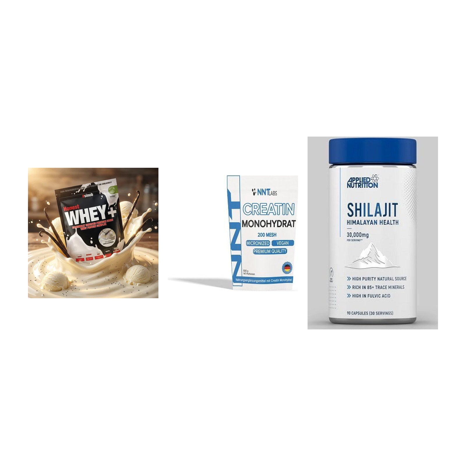 Einsteiger-Set: Sinob Honest + NNT Creatin + Applied Nutritio – alle enthaltenen Artikel