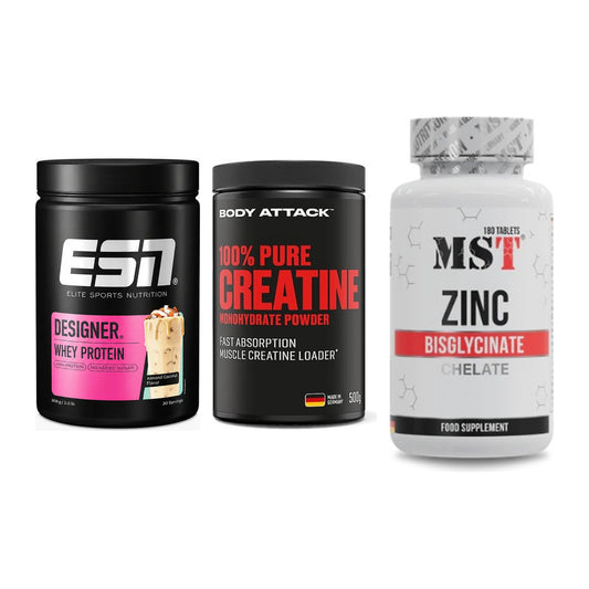 Einsteiger-Set: ESN Designer + Body Attack 100% + MST Zinc Chelate – alle enthaltenen Artikel