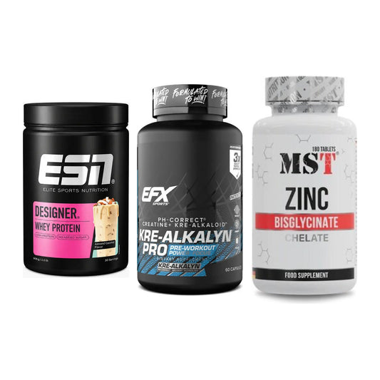 Einsteiger-Set: ESN Designer + EFX Kre-Alkalyn + MST Zinc Chelate – alle enthaltenen Artikel