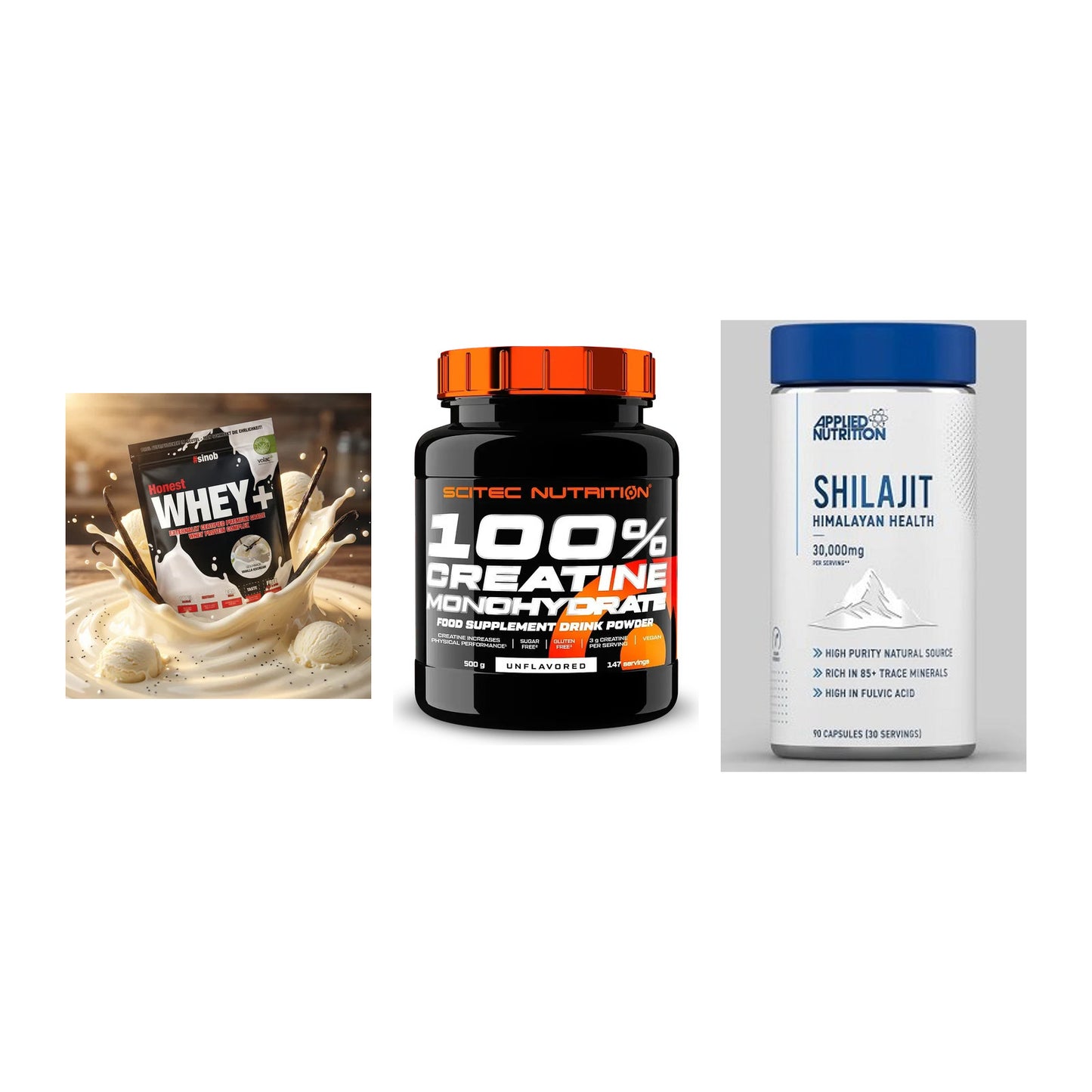 Einsteiger-Set: Sinob Honest + Scitec Creatine + Applied Nutritio – alle enthaltenen Artikel