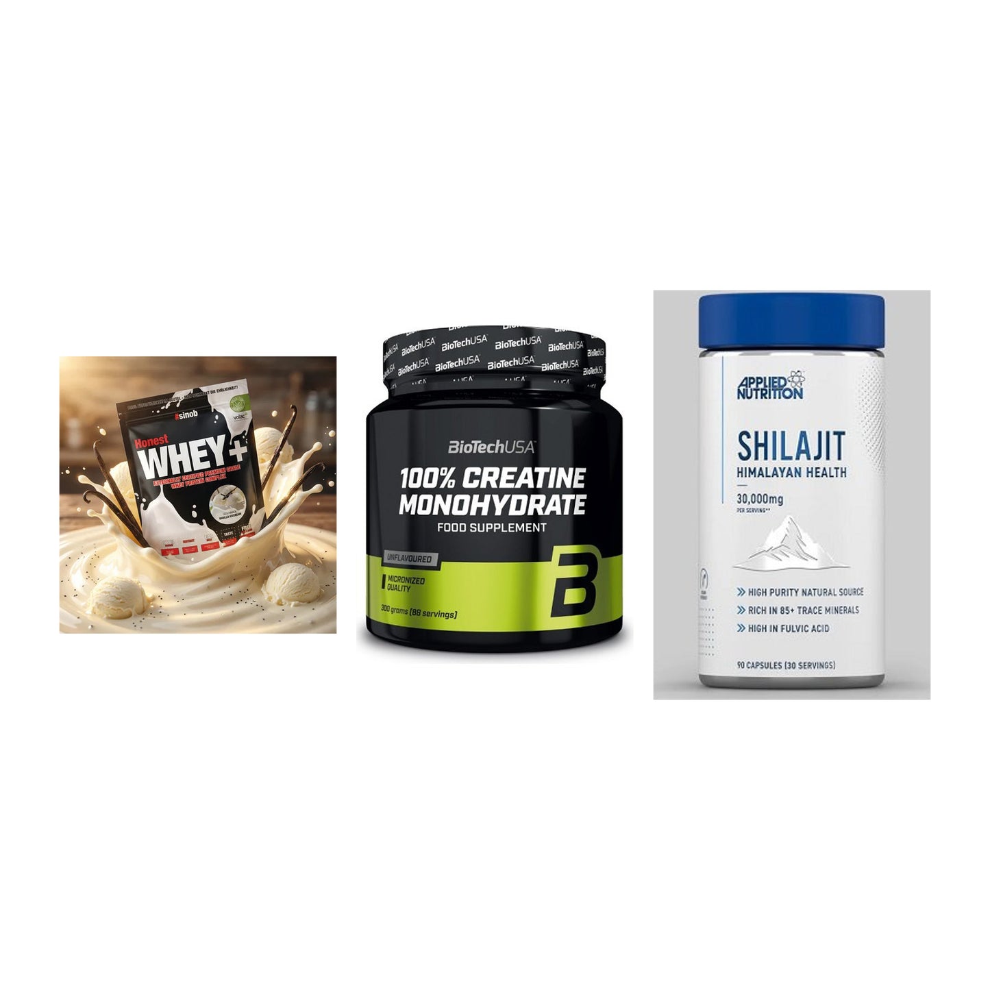 Einsteiger-Set: Sinob Honest + BioTech Creatine + Applied Nutritio – alle enthaltenen Artikel