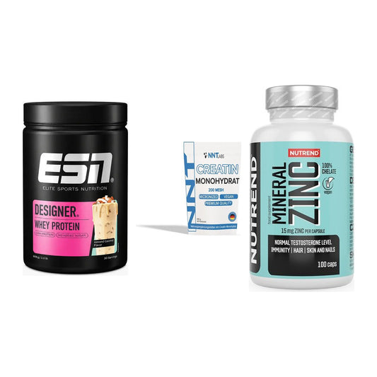 Einsteiger-Set: ESN Designer + NNT Creatin + Nutrend Zinc – alle enthaltenen Artikel