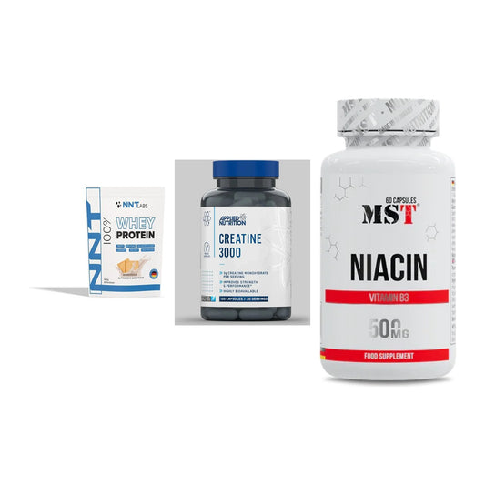 Einsteiger-Set: NNT Whey + Applied Nutritio + MST Niacin – alle enthaltenen Artikel
