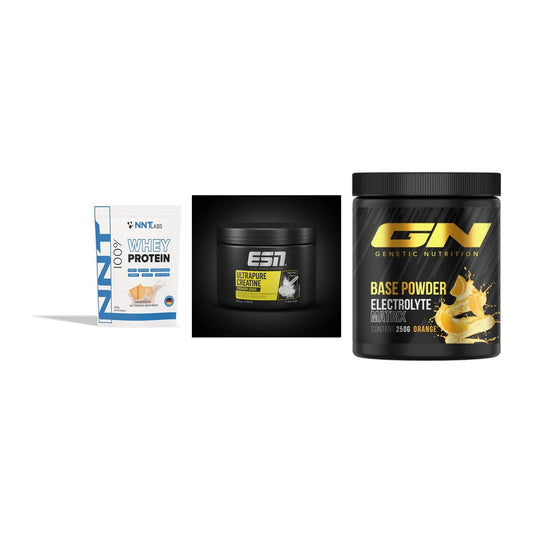 Einsteiger-Set: NNT Whey + ESN Ultrapure + GN Base Powder – alle enthaltenen Artikel
