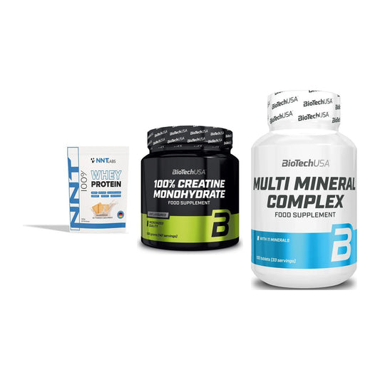Einsteiger-Set: NNT Whey + BioTech Creatine + BioTech Multi – alle enthaltenen Artikel