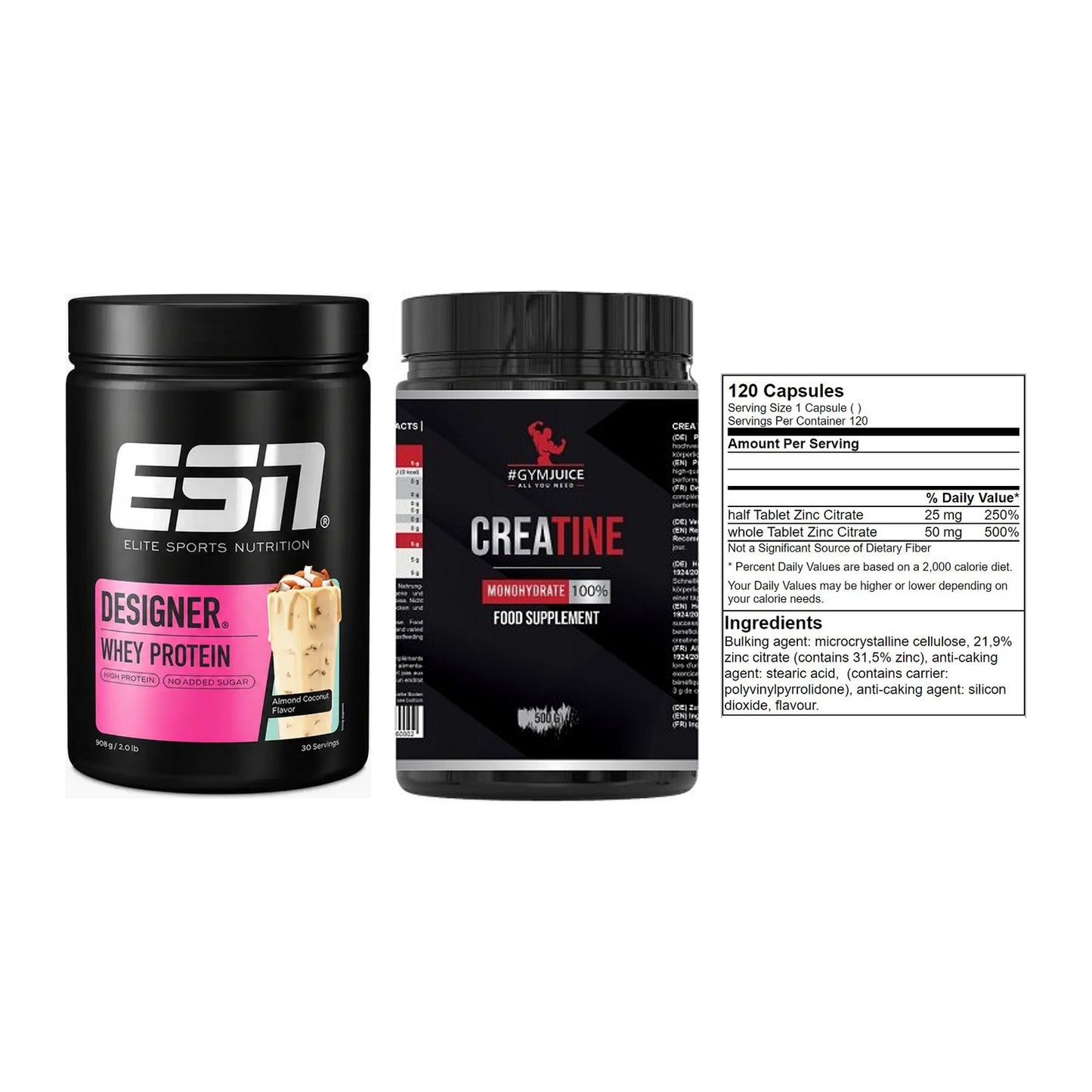 Einsteiger-Set: ESN Designer + #GYMJUICE + GN Zinc Citrate – alle enthaltenen Artikel