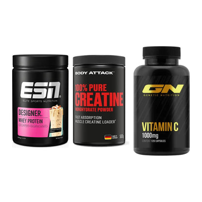 Einsteiger-Set: ESN Designer + Body Attack 100% + GN Vitamin C – alle enthaltenen Artikel