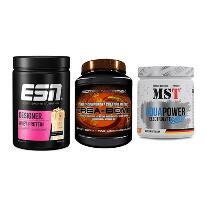 Einsteiger-Set: ESN Designer + Scitec Crea-Bomb + MST Aqua Power – alle enthaltenen Artikel