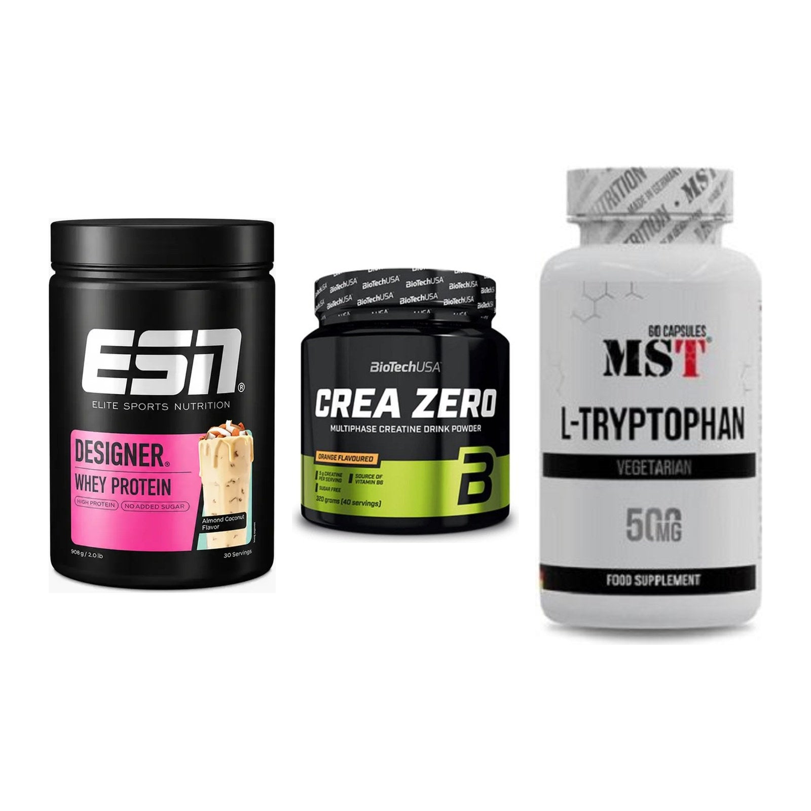 Einsteiger-Set: ESN Designer + BioTech Crea + MST Tryptophan – alle enthaltenen Artikel