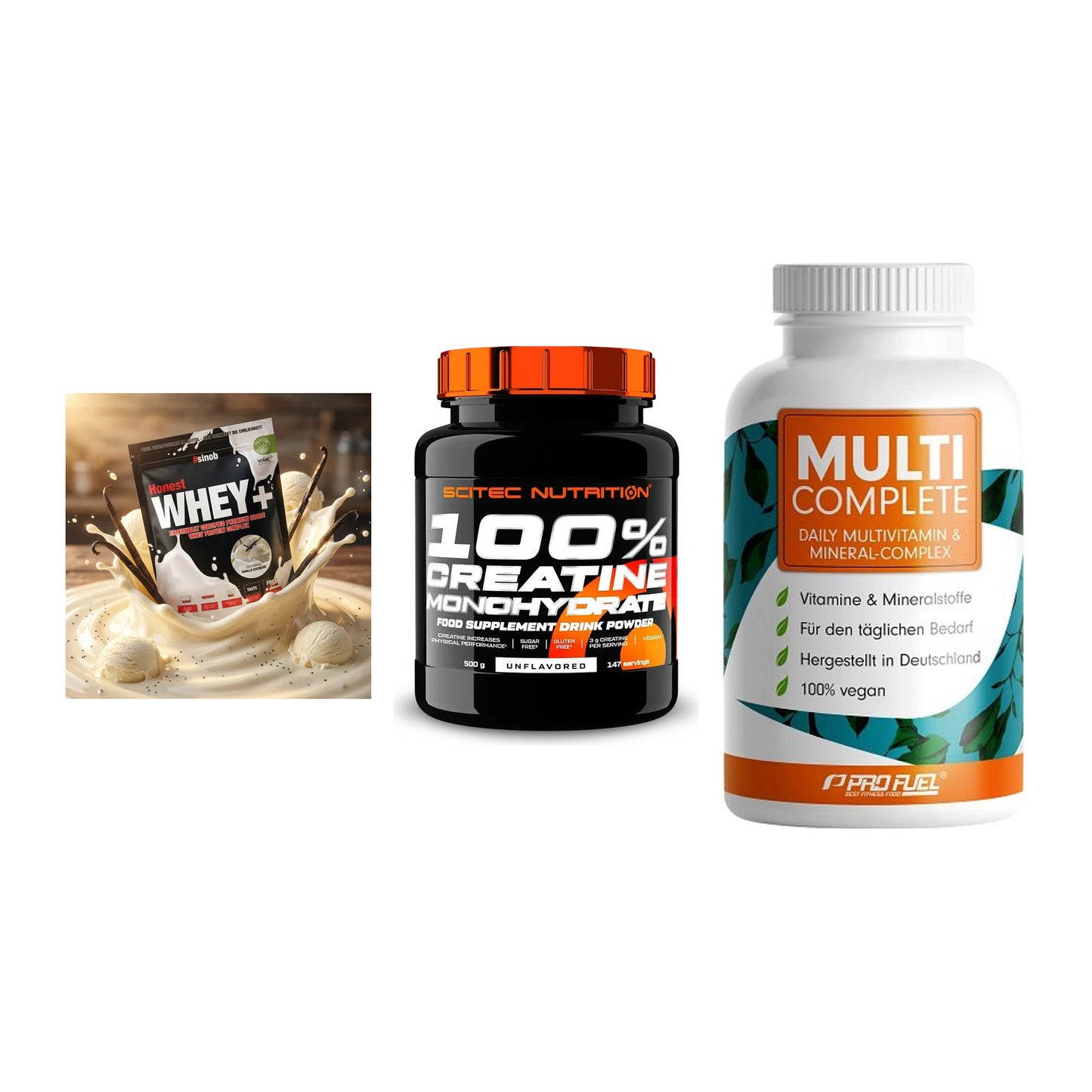 Einsteiger-Set: Sinob Honest + Scitec Creatine + ProFuel MULTI – alle enthaltenen Artikel