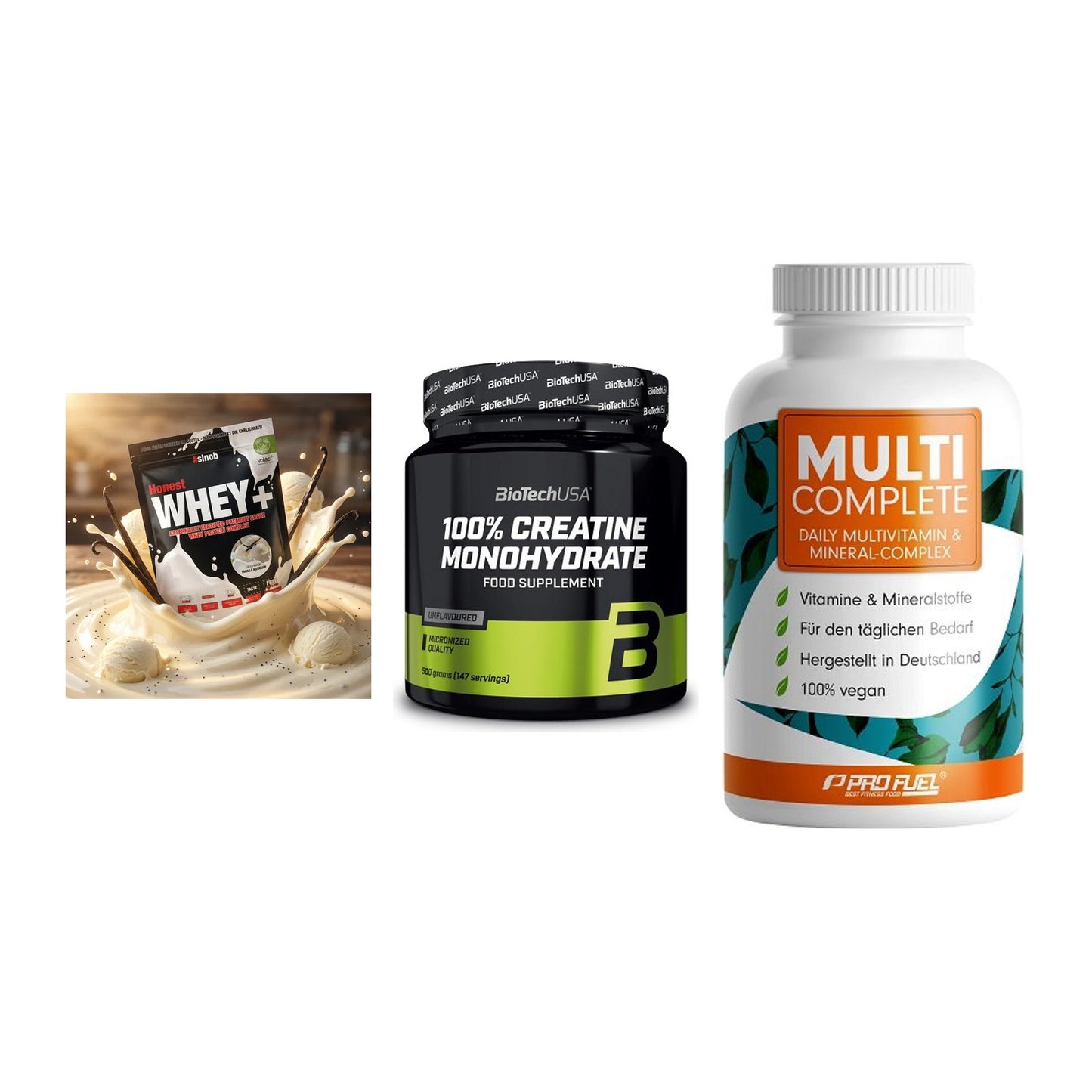 Einsteiger-Set: Sinob Honest + BioTech Creatine + ProFuel MULTI – alle enthaltenen Artikel