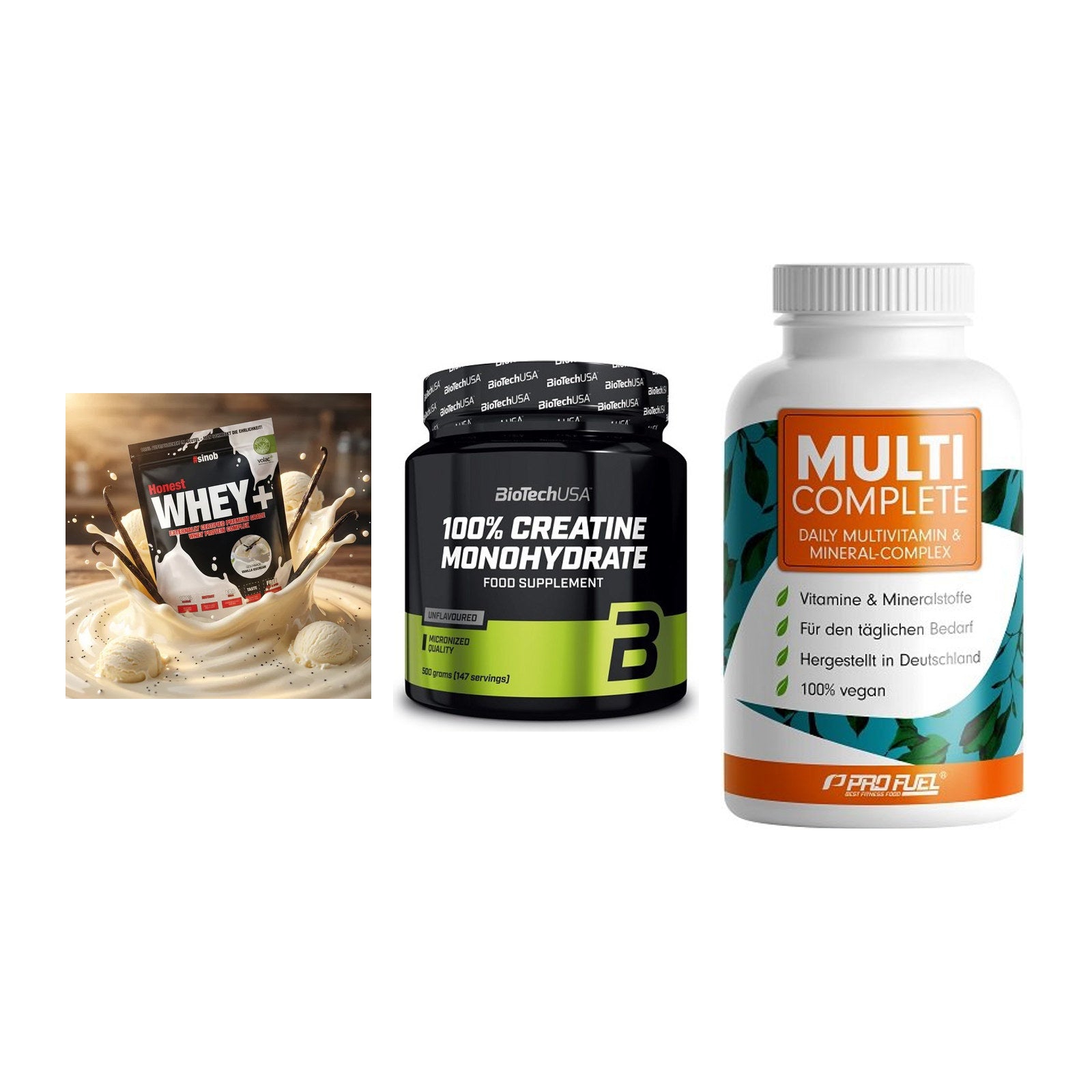 Einsteiger-Set: Sinob Honest + BioTech Creatine + ProFuel MULTI – alle enthaltenen Artikel