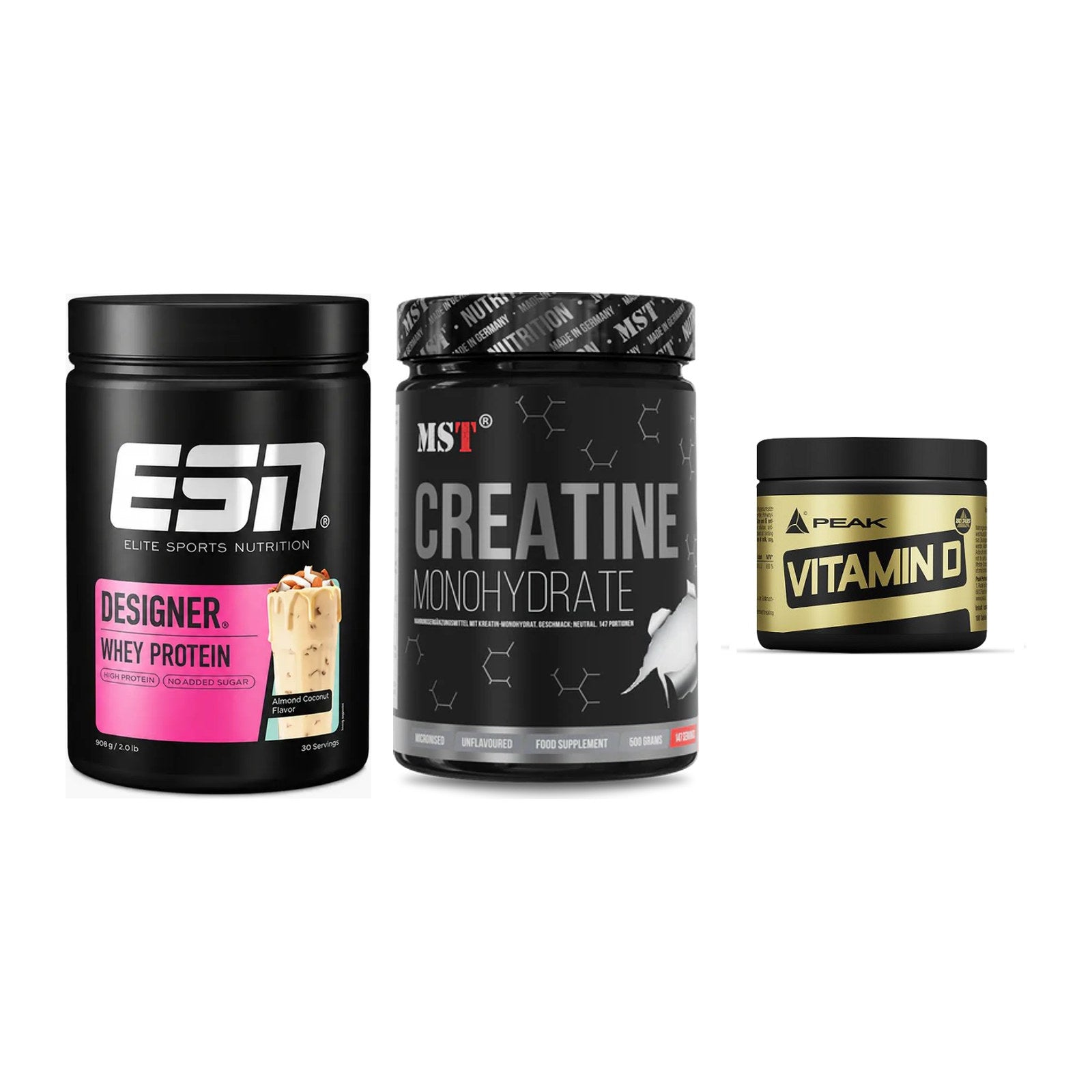 Einsteiger-Set: ESN Designer + MST Creatin + Peak Vitamin D – alle enthaltenen Artikel