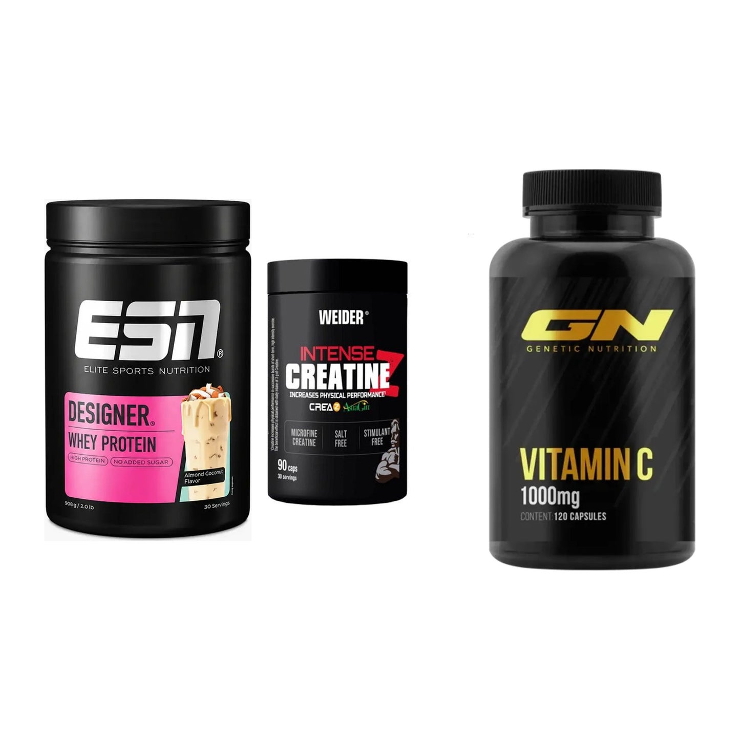 Einsteiger-Set: ESN Designer + Weider Intense + GN Vitamin C – alle enthaltenen Artikel