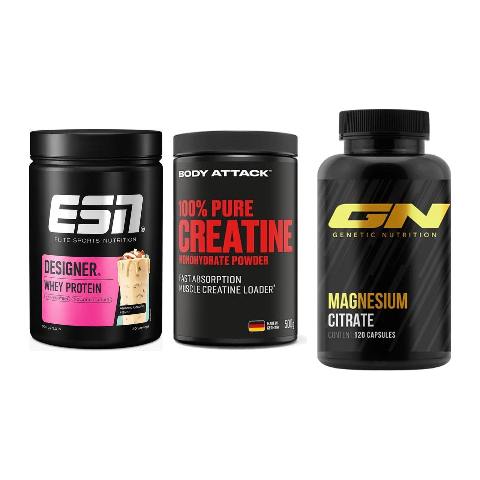 Einsteiger-Set: ESN Designer + Body Attack 100% + GN Magnesium – alle enthaltenen Artikel
