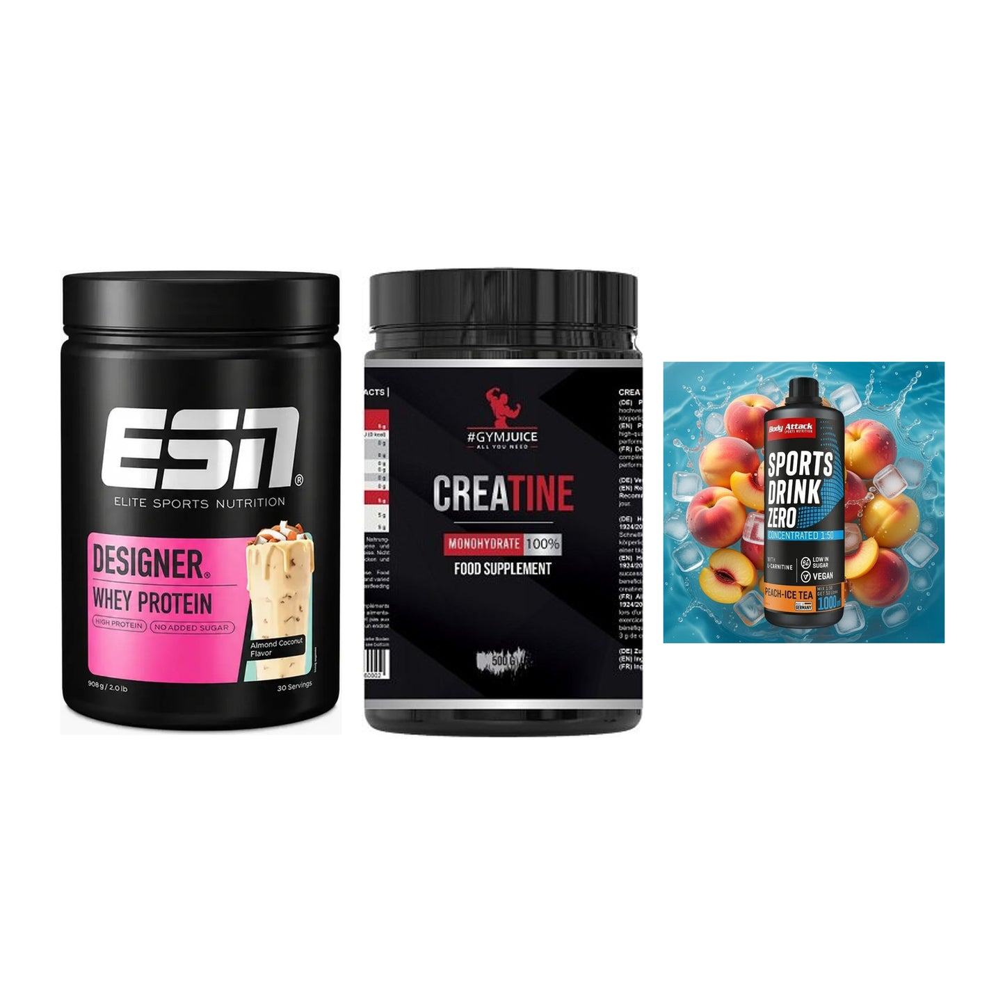 Einsteiger-Set: ESN Designer + #GYMJUICE + Body Attack – alle enthaltenen Artikel
