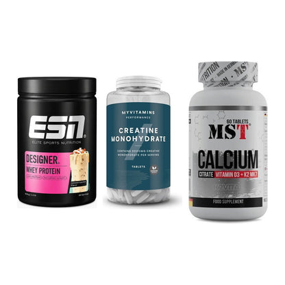 Einsteiger-Set: ESN Designer + MyProtein + MST Calcium – alle enthaltenen Artikel
