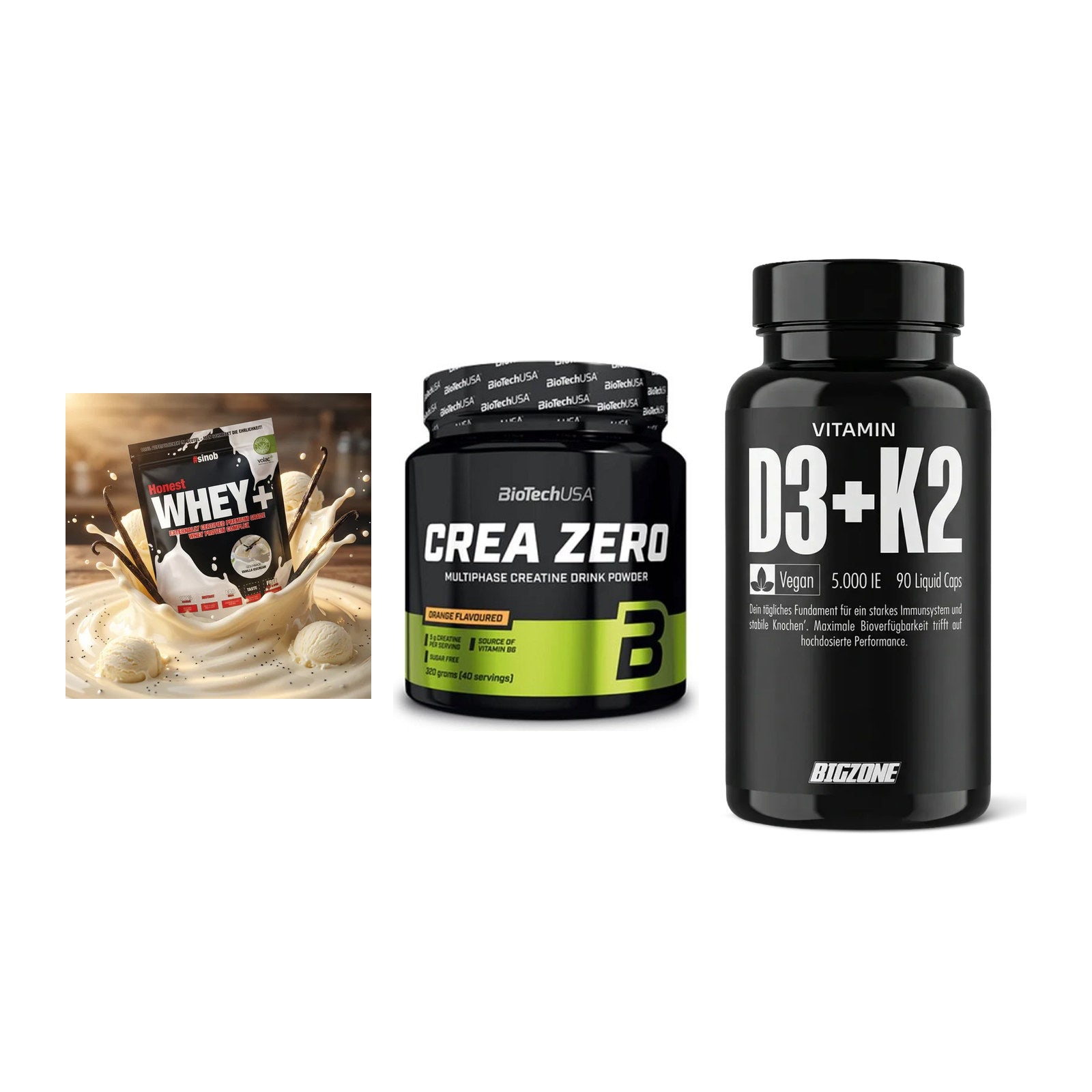 Einsteiger-Set: Sinob Honest + BioTech Crea + Big Zone Vitamin – alle enthaltenen Artikel