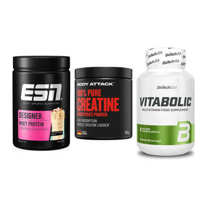 Einsteiger-Set: ESN Designer + Body Attack 100% + BioTech Vitaboli – alle enthaltenen Artikel