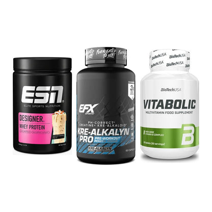 Einsteiger-Set: ESN Designer + EFX Kre-Alkalyn + BioTech Vitaboli – alle enthaltenen Artikel