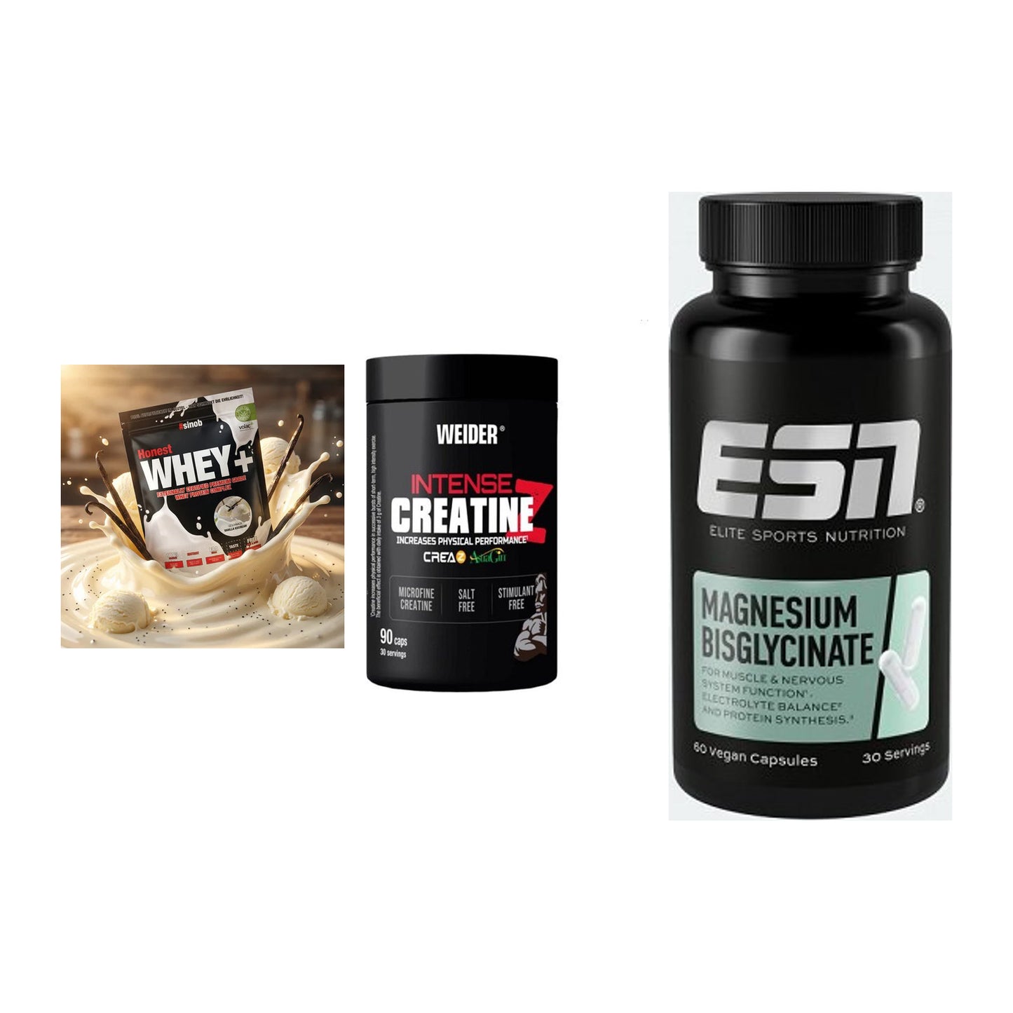 Einsteiger-Set: Sinob Honest + Weider Intense + ESN Magnesium – alle enthaltenen Artikel