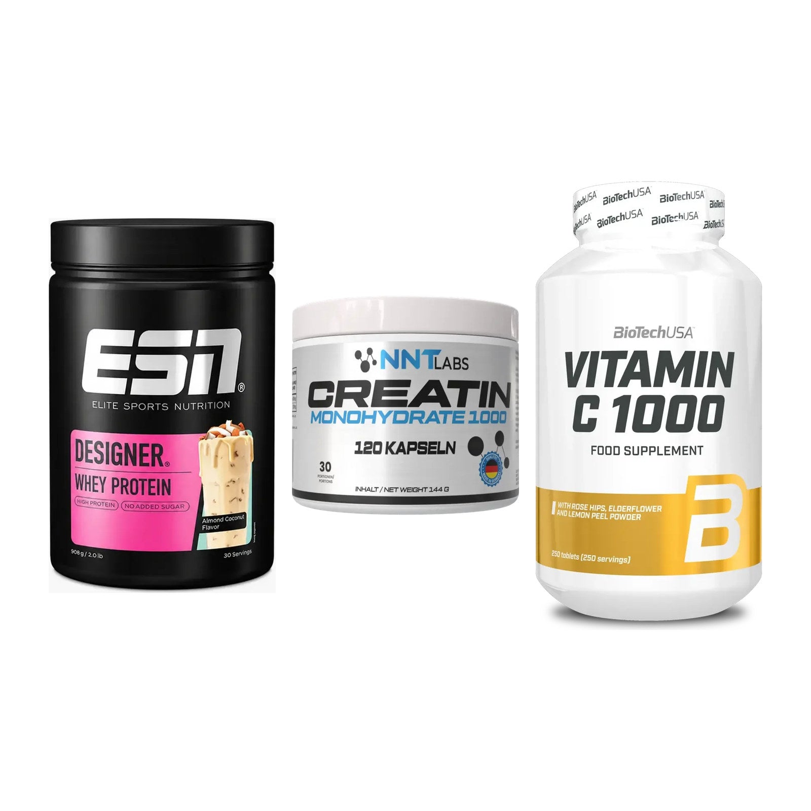Einsteiger-Set: ESN Designer + NNT Creatin 1000 + BioTech Vitamin – alle enthaltenen Artikel
