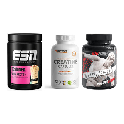 Einsteiger-Set: ESN Designer + ProFuel Creatine + Big Zone Magnesi – alle enthaltenen Artikel