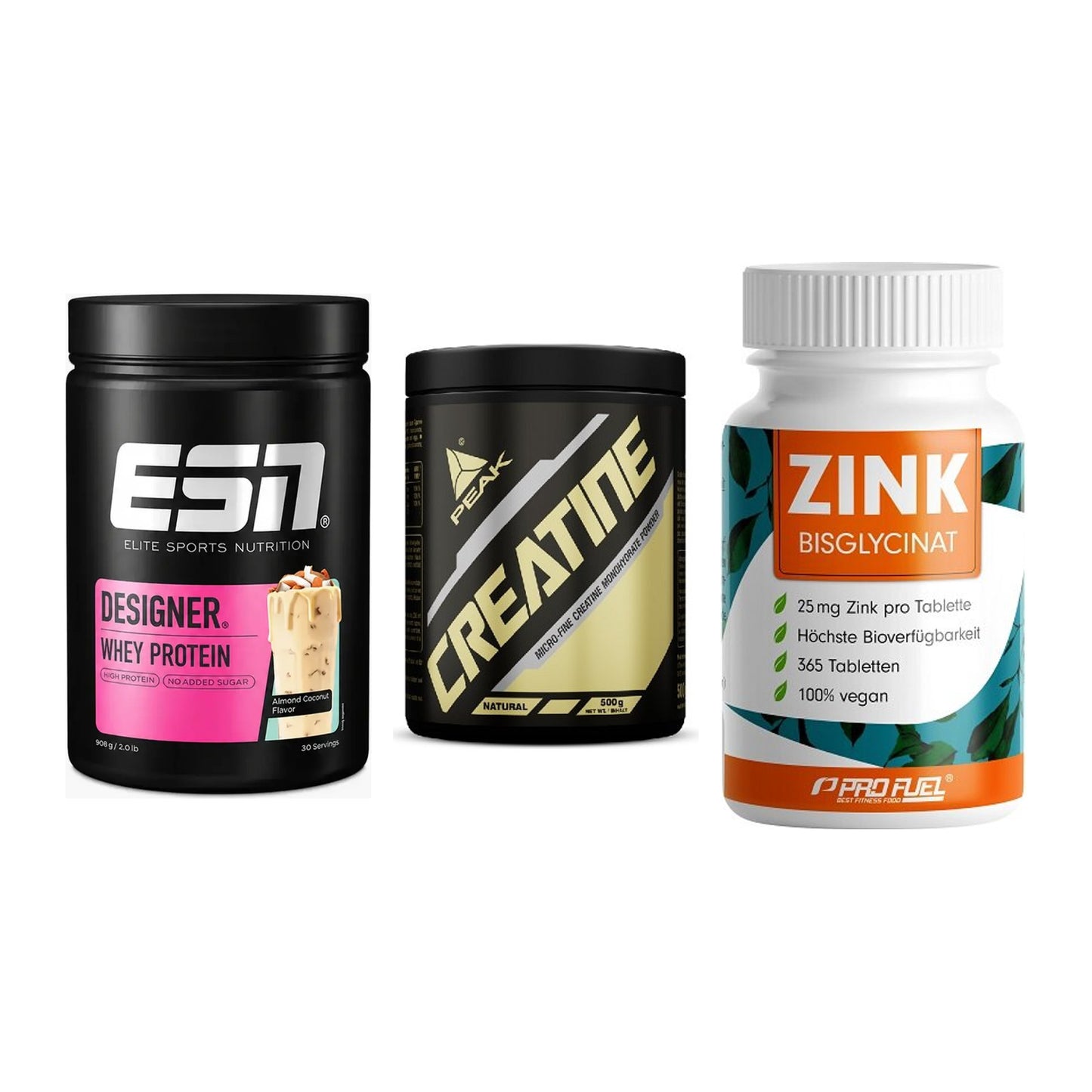 Einsteiger-Set: ESN Designer + Peak Creatin + ProFuel Zink – alle enthaltenen Artikel
