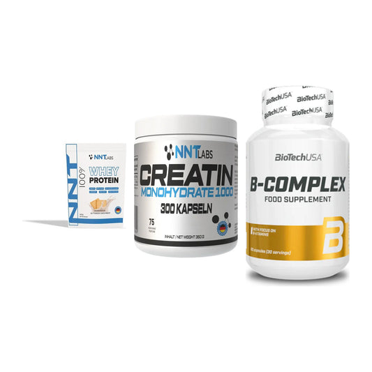 Einsteiger-Set: NNT Whey + NNT Creatin 1000 + BioTech B – alle enthaltenen Artikel