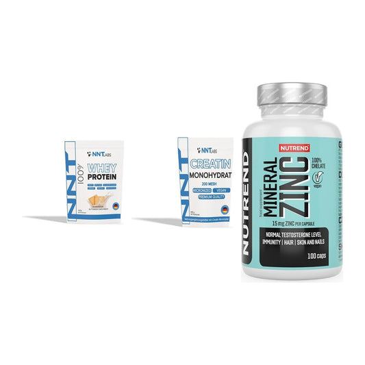 Einsteiger-Set: NNT Whey + NNT Creatin + Nutrend Zinc – alle enthaltenen Artikel