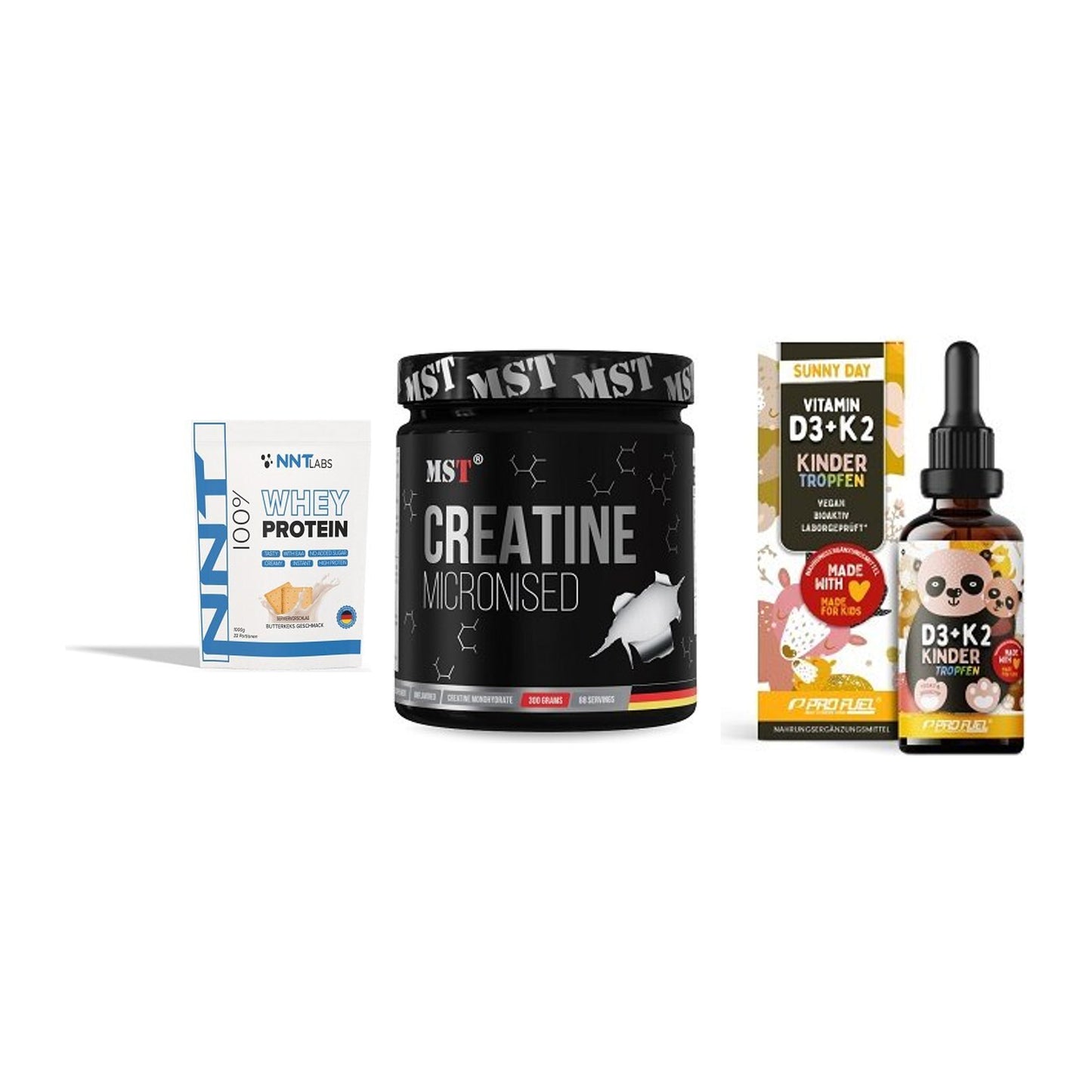 Einsteiger-Set: NNT Whey + MST Creatin + ProFuel VITAMIN – alle enthaltenen Artikel